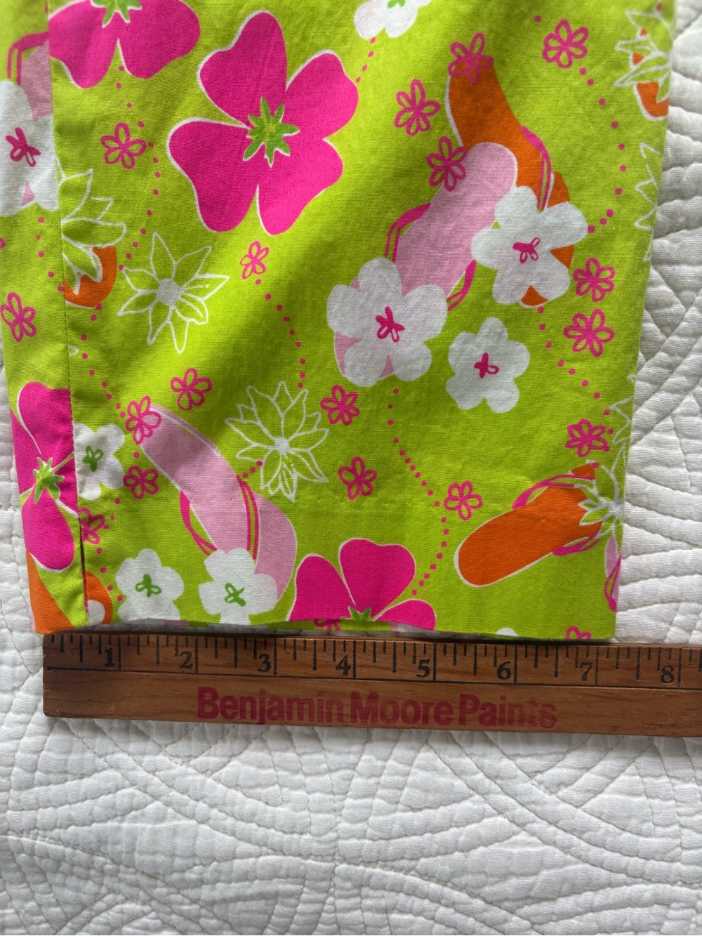 Oilily Girls Bright Lime Green Floral Pants XL - Picture 6 of 8